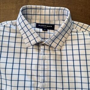Mizzen+Main Leeward XL Trip White and Blue Grid Shirt